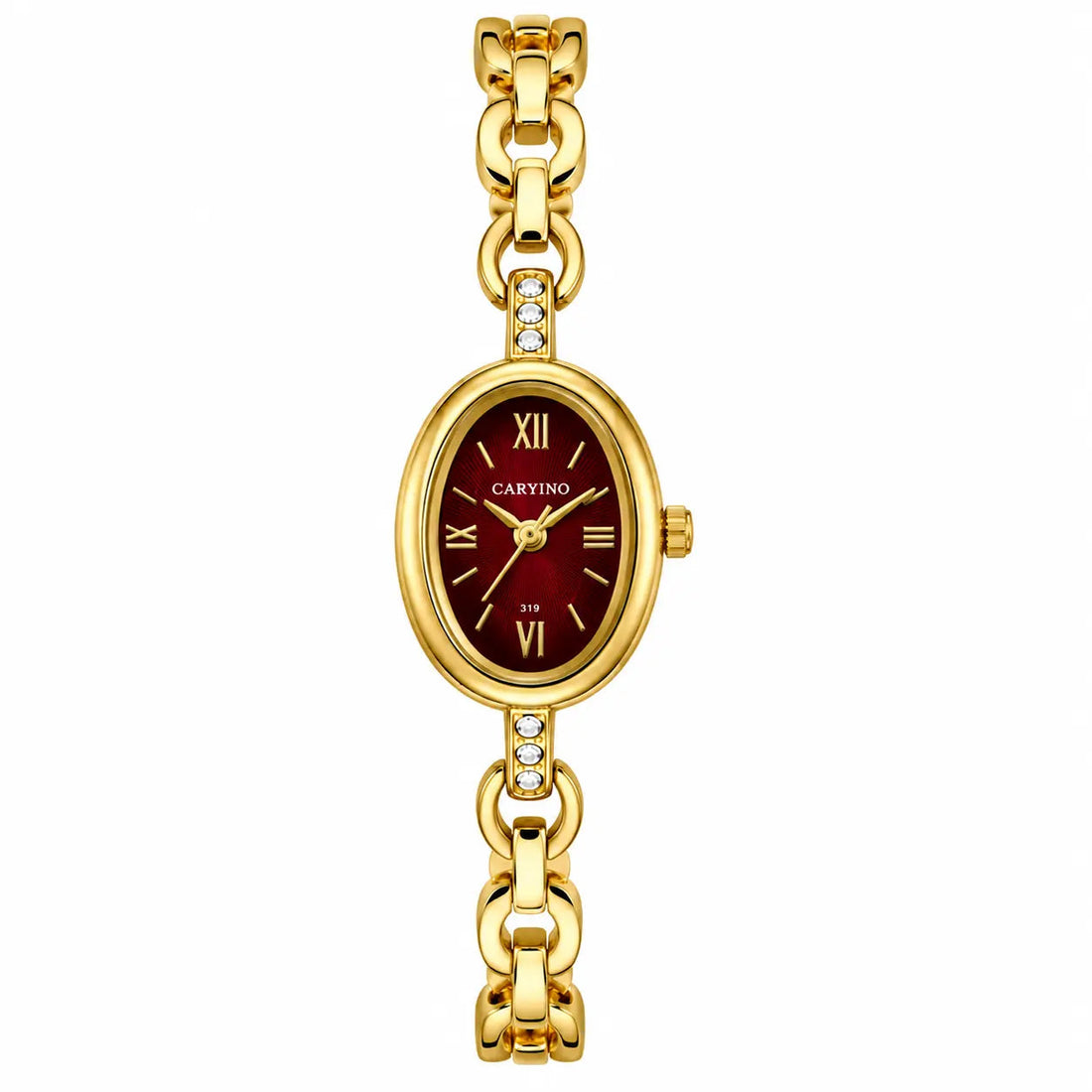 CARYINO Women's Oval Gold Bracelet Analog Watch Pixie La Bella