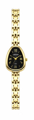 CARYINO Women's Gold-Tone Oval Analog Bracelet Watch Pixie La Bella
