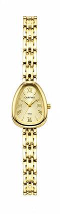 CARYINO Women's Gold-Tone Oval Analog Bracelet Watch Pixie La Bella