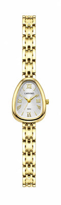 CARYINO Women's Gold-Tone Oval Analog Bracelet Watch Pixie La Bella