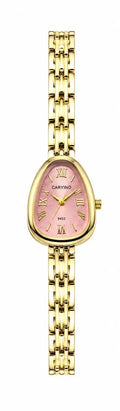 CARYINO Women's Gold-Tone Oval Analog Bracelet Watch Pixie La Bella