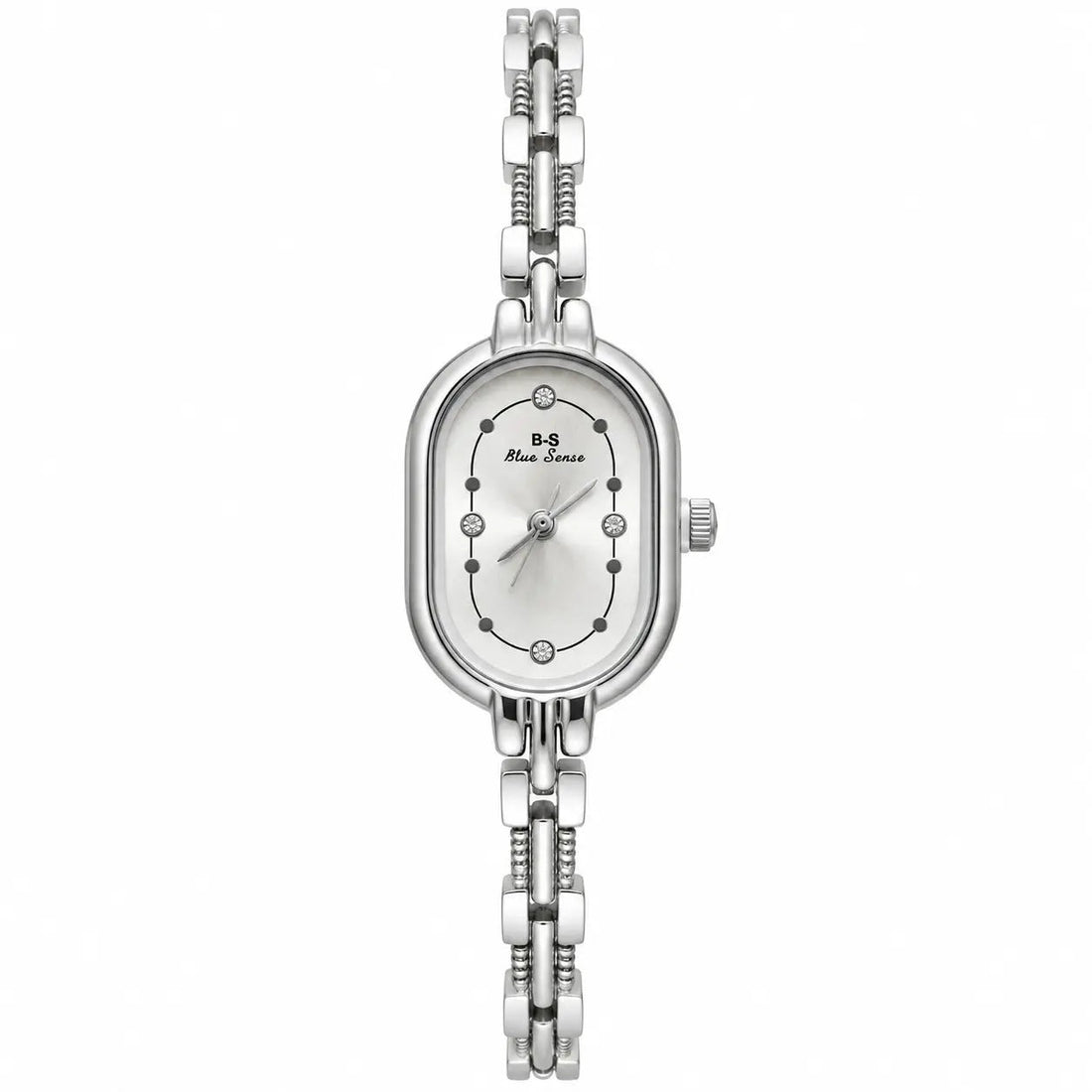 Blue Sense Crystal Accent Oval Bracelet Watch
