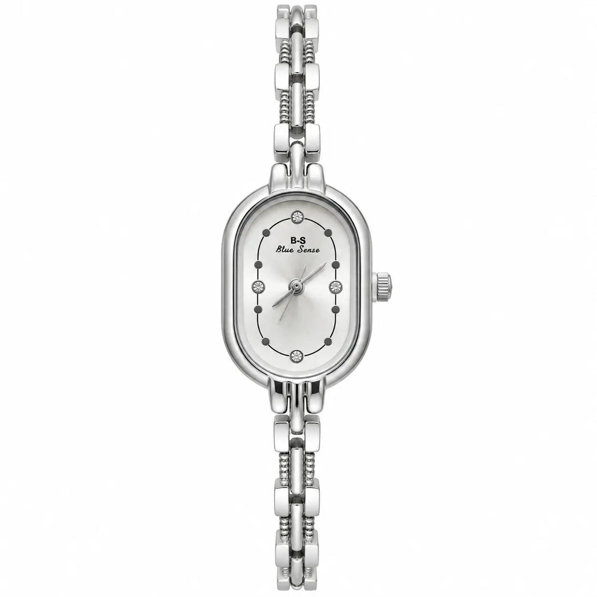 Blue Sense Crystal Accent Oval Bracelet Watch