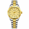 RINNADY Two-Tone Crystal Dial Bracelet Watch