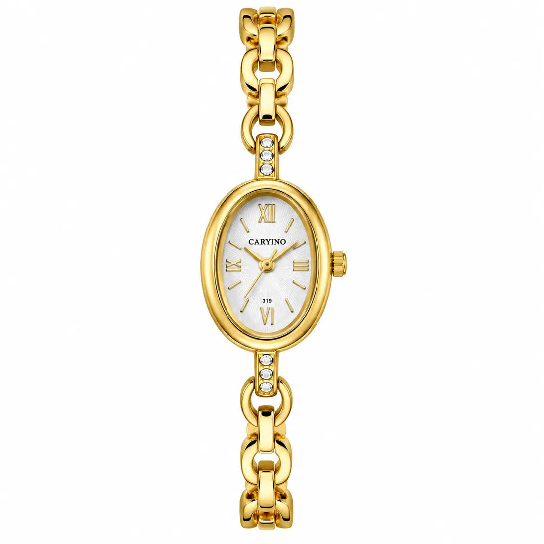 CARYINO Women's Oval Gold Bracelet Analog Watch Pixie La Bella